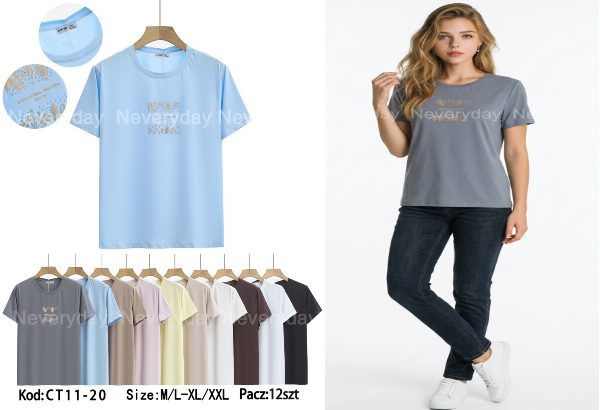 Bluzki damskie Roz M/L-XL-2XL, Mix Kolor Paczka 12 szt